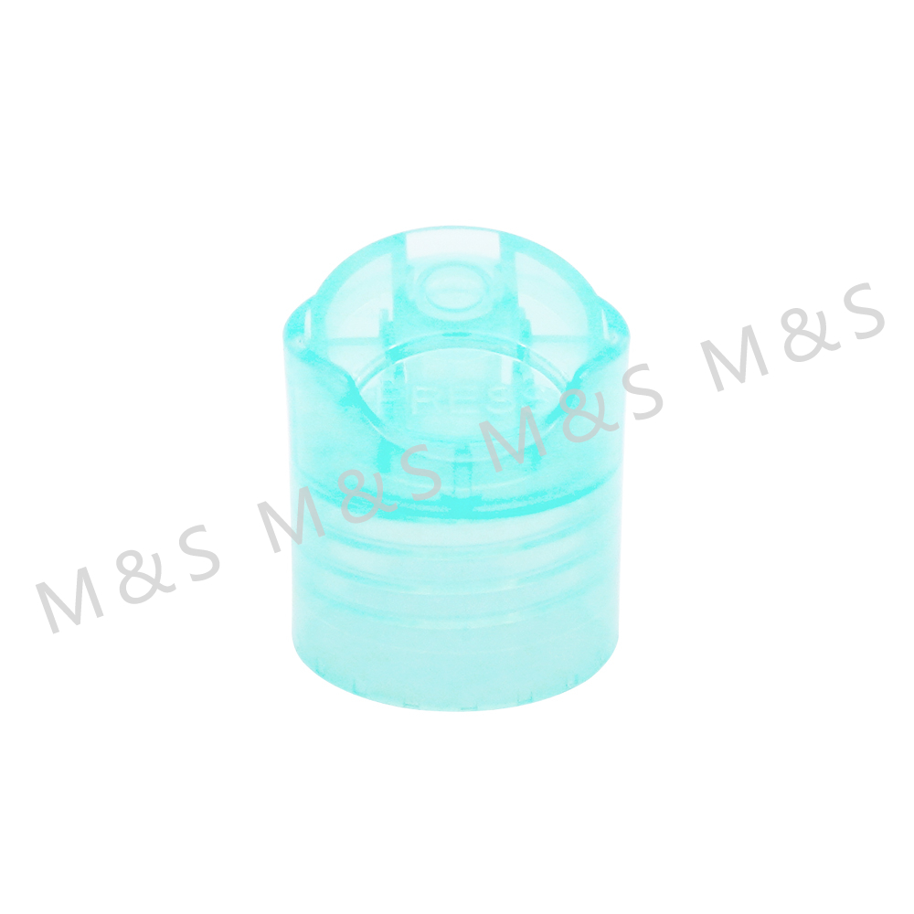 24mm Transparent Blue Disc Top Cap for Cosmetic Industry