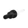 18 410 black ribbed plastic dropper with glass pipette