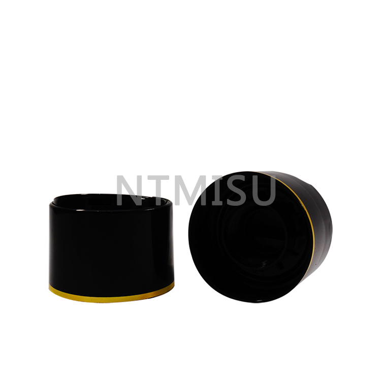 24mm Gold Line Black Double Disc Top Cap Plastic Screw Cap