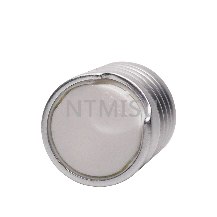 24 410 Matte Sliver Ribbed Disc Top Cap