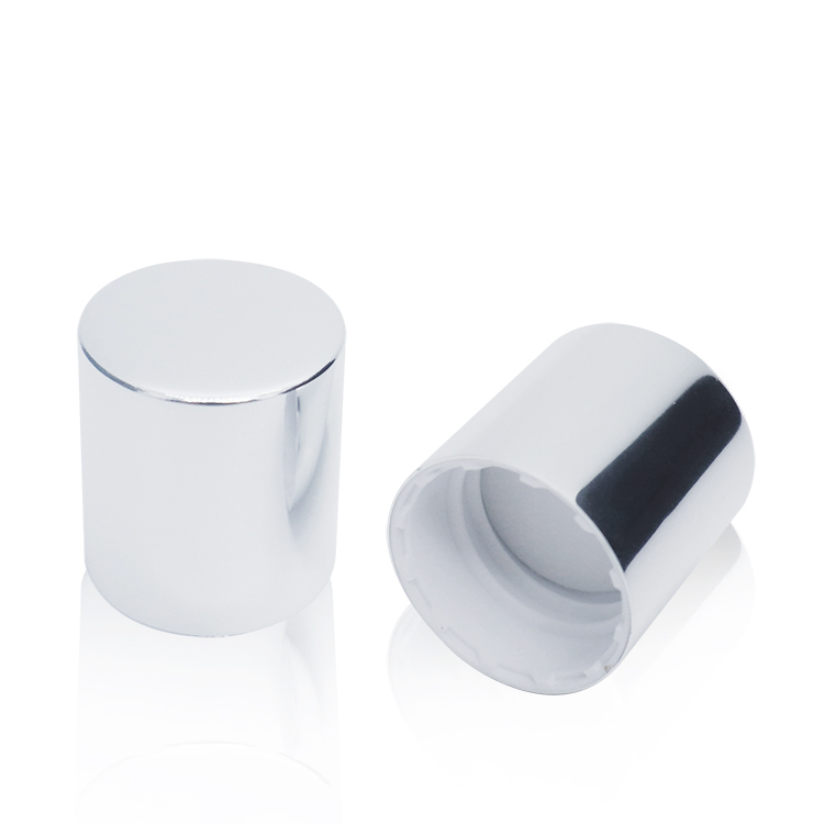 Shiny Silver Aluminium Plastic Screw Cap