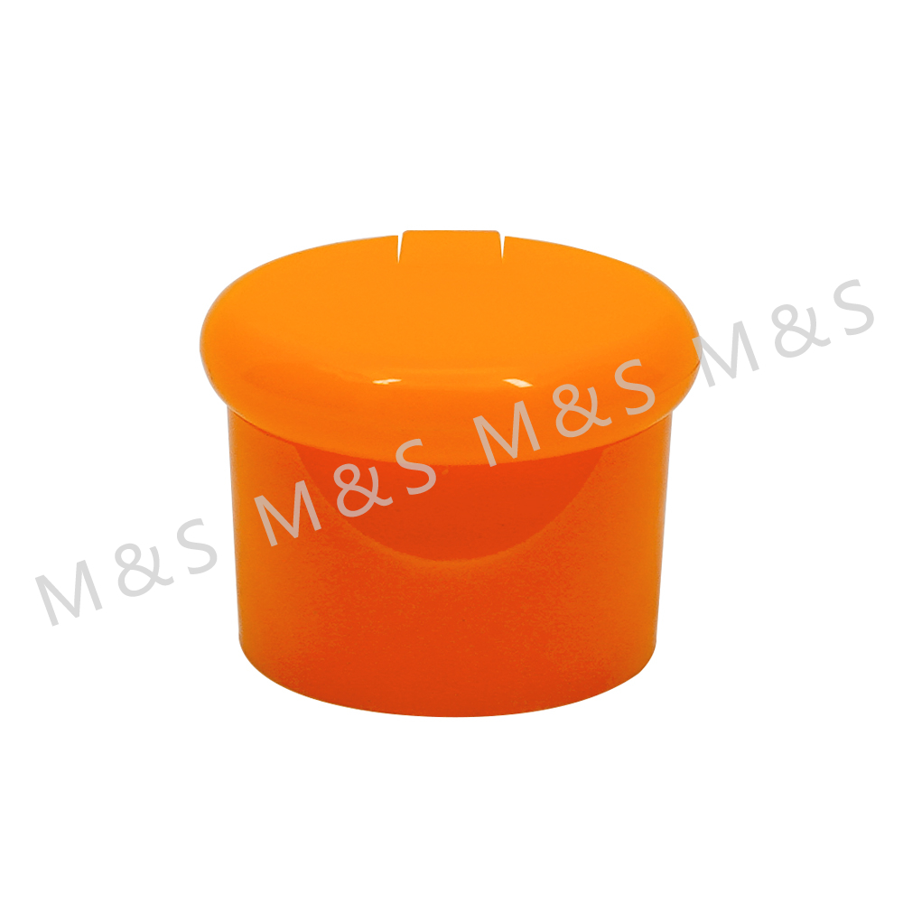 20 410 Orange Plastic Smooth Round Screw Flip Top Cap for Bottle