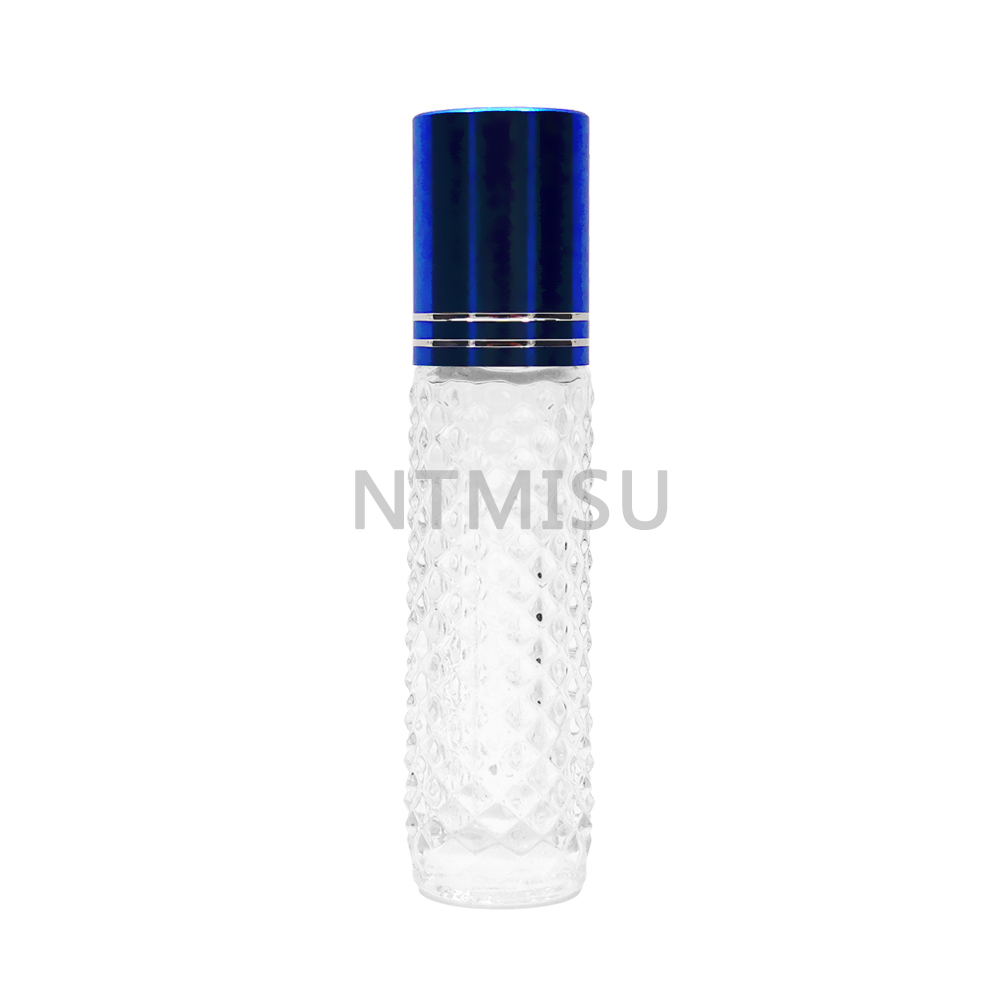 8ml Roller Ball Glass Bottle With Blue Cap For Screw Closure