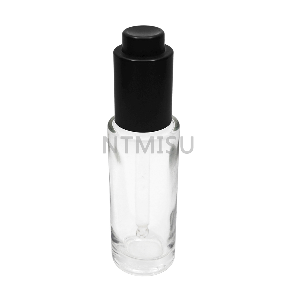 35ml Transparent Glass Bottle with Push Button Dropper