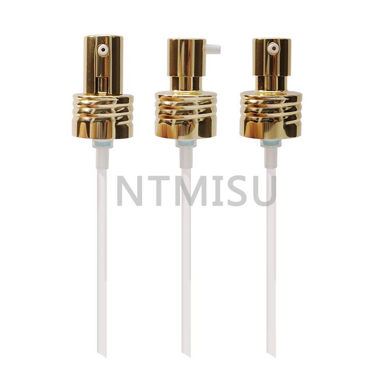 Shiny Gold Embossing Thread Line Treatment Pump Cosmetic Cream Pump