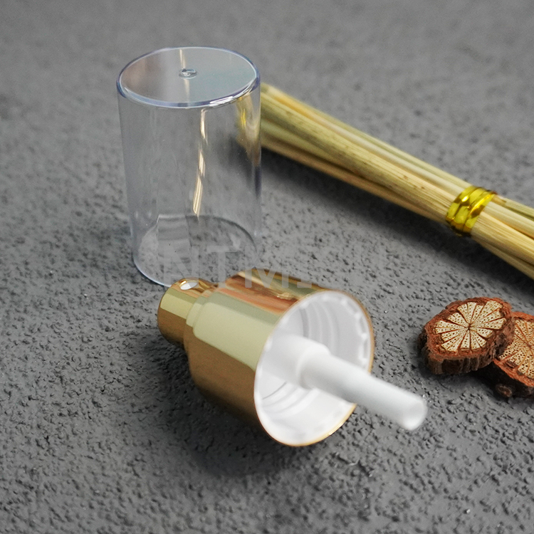 Luxury 24 410 shiny gold aluminum fine mist sprayer pump for bottles