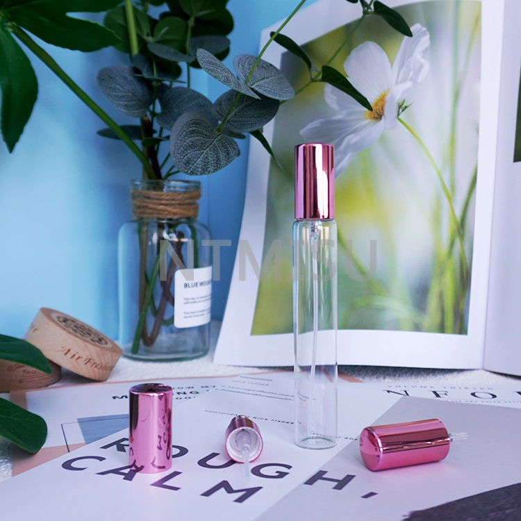 Professional Manufacture 13 415 Shiny Pink Aluminum Perfume Sprayer Dispenser Pump