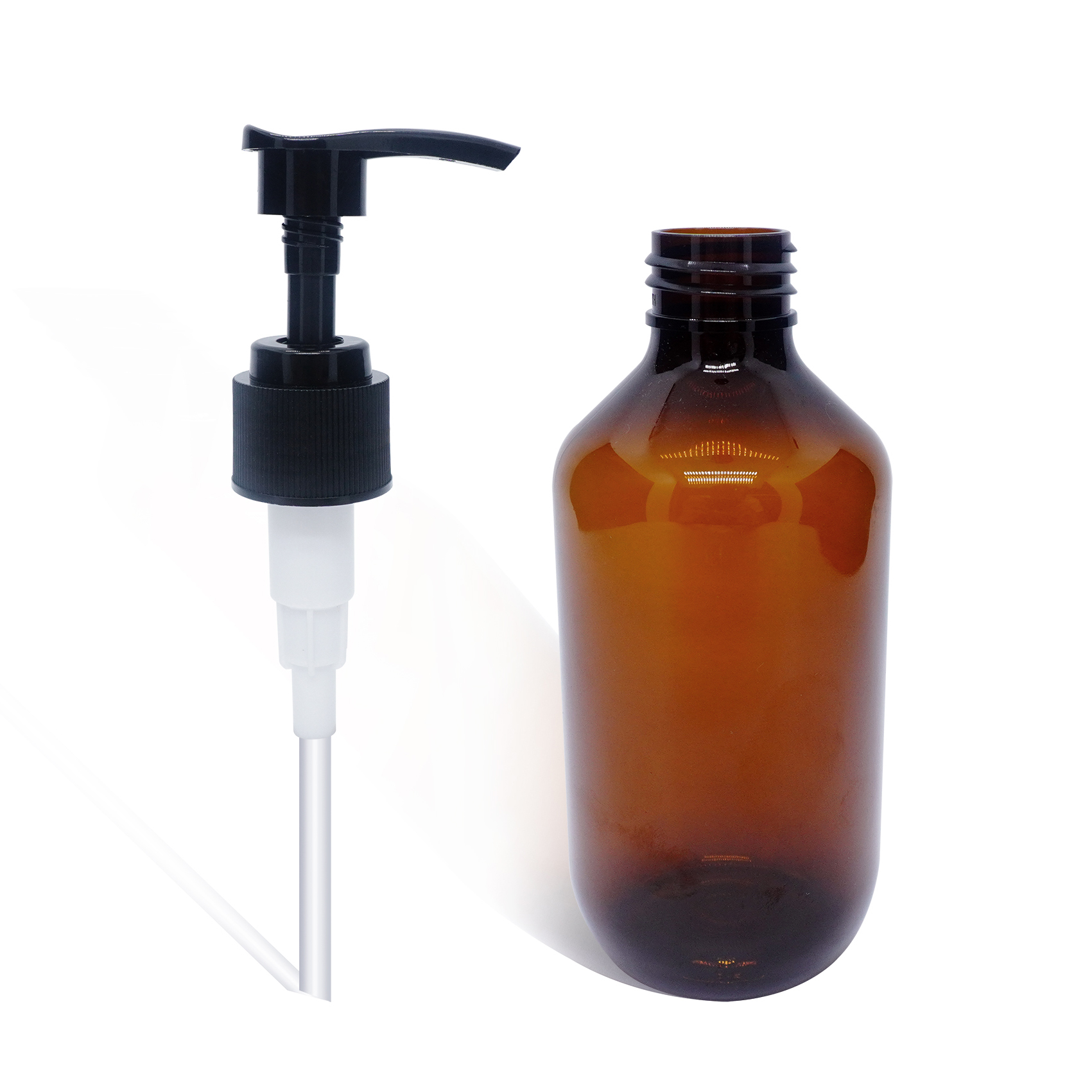 400ml Plastic Cosmetic Bottle PET Amber Bottle with Pump