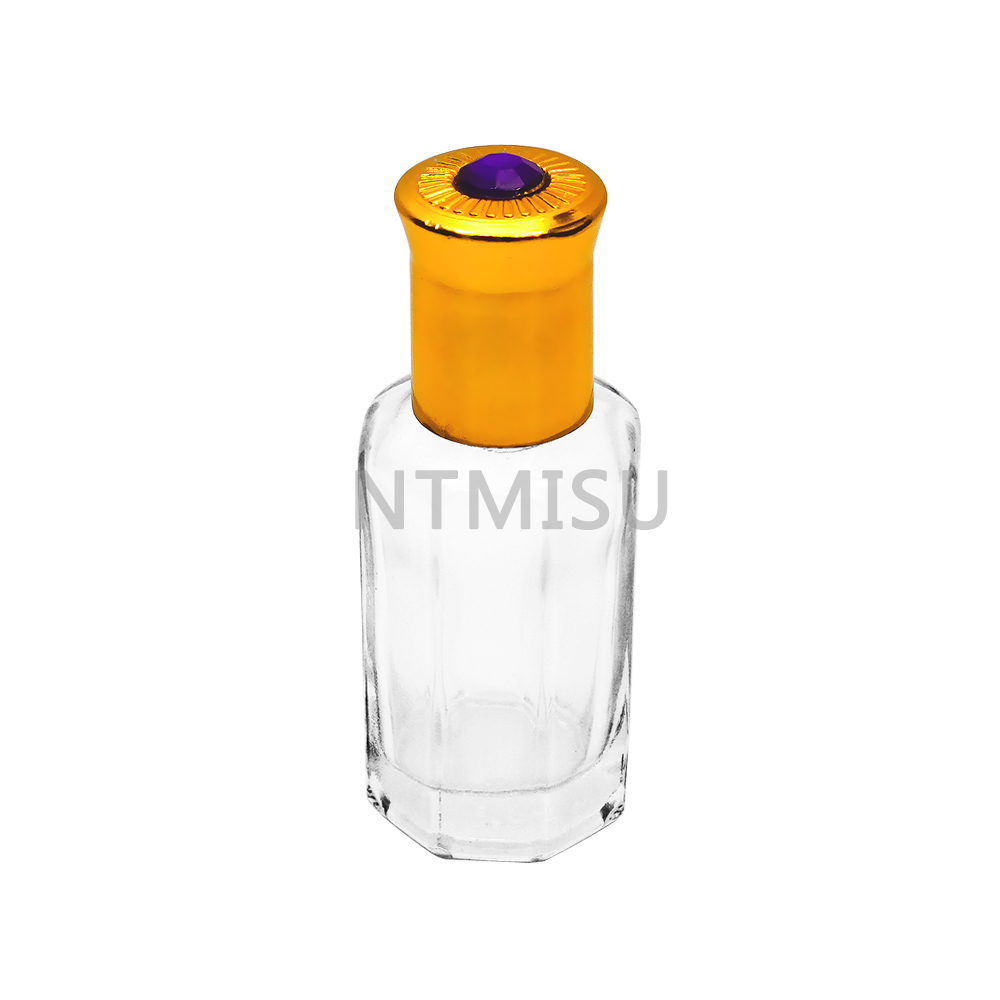 13ml Roller Ball Glass Bottle With Shiny Gold Cap