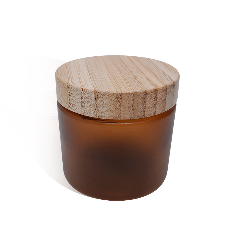 500ml Amber PET Cans Cream Bottles And Bamboo Covers