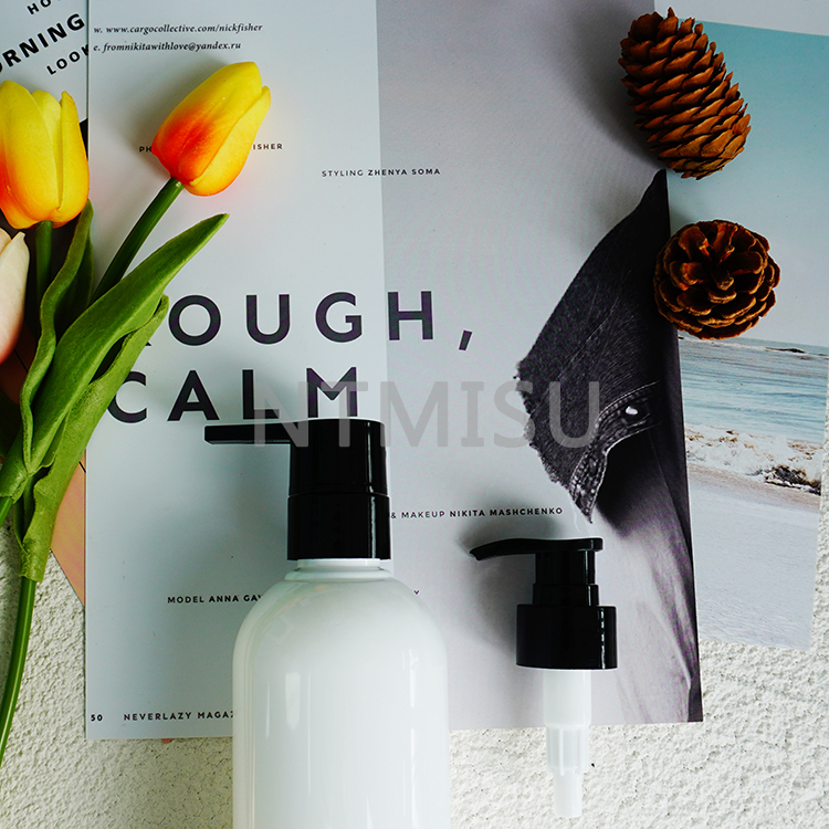 28 410 Dome cover straight nozzle black up and down shiny lotion pump