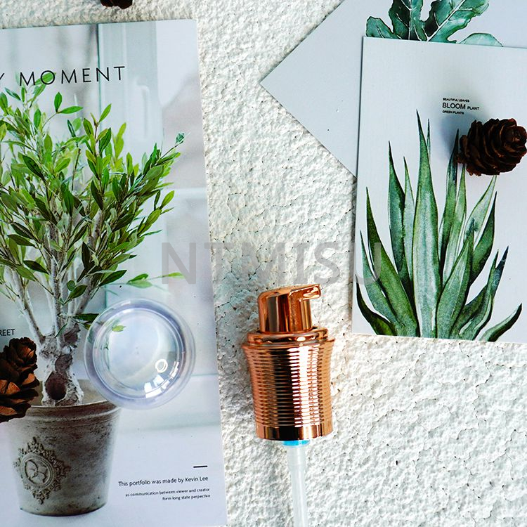 Luxury 18 410 Shiny Golden Bowling Ball Shape Cap Thread Line Cream Pump for Cosmetic Packaging