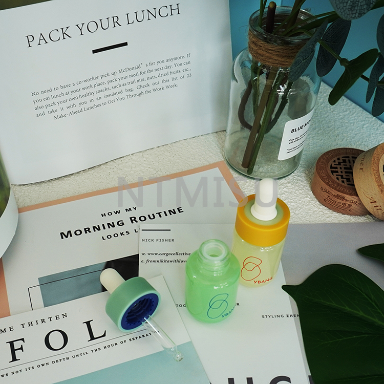 New Arrival 20ml Equal Bottle Mouth Width Orange Light Green Silicone Dropper Bottle Sets