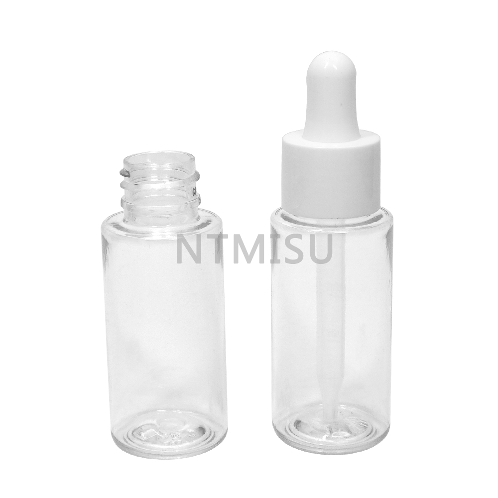 30ml Clear Plastic Cylinder Bottle with Dropper
