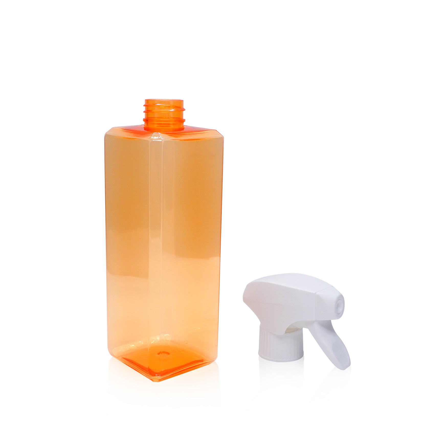 1000ml Orange PET Bottle Square Bottle with Sprayer