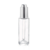30ml Clear Cylinder Glass Bottle with Aluminum Press Button Dropper