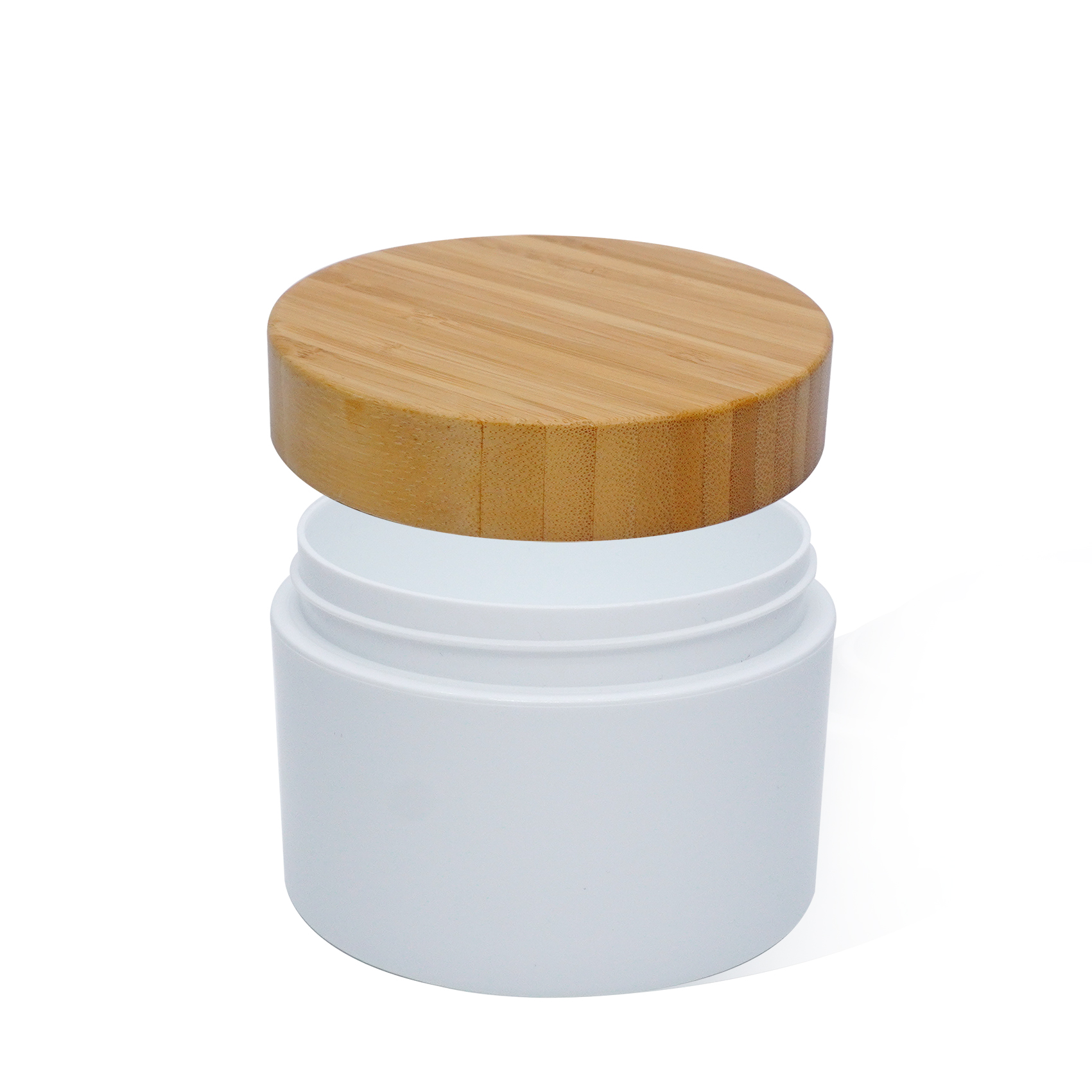 200ml Plastic Cream Jar with Bamboo Lid