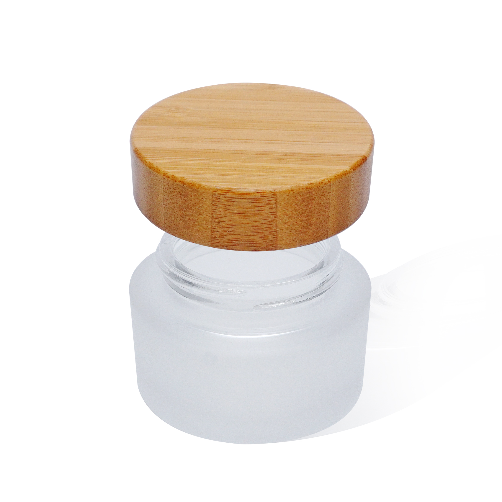 45ml High Quality Glass Cream Jar Bottle with Bamboo Cover
