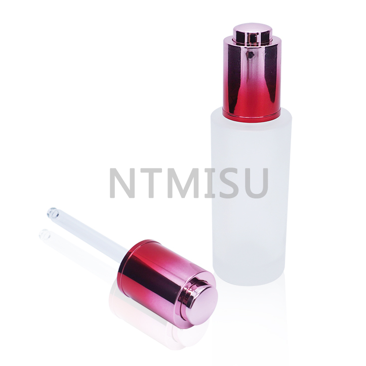  Gradient Red Aluminum Press Essential Oil Dropper for Essence Bottle