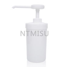 Plastic Sticky Sauce Pump Dispenser with PET Plastic 16.6oz 500ml Container Bottle