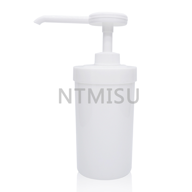 Plastic Sticky Sauce Pump Dispenser with PET Plastic 16.6oz 500ml Container Bottle