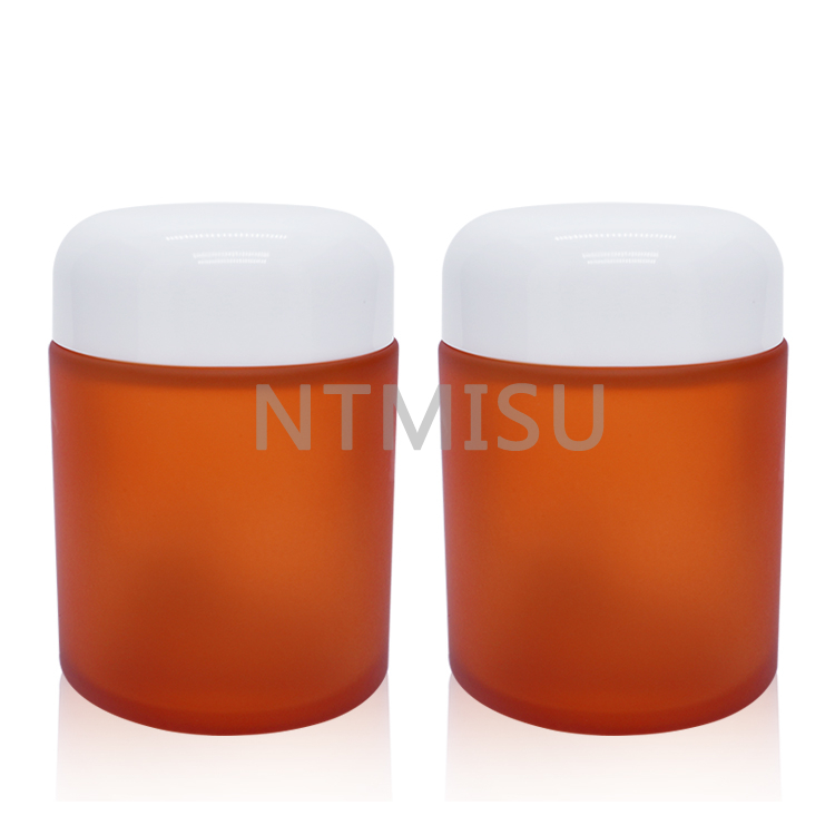 3.3oz amber Frosted cosmetic empty jar