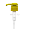 32 410 Yellow Ribbed Plastic Lotion Pump for Cosmetic Bottle