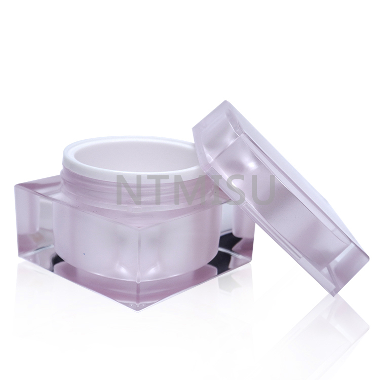 Acrylic Pink Plastic Jar Square Wholesale
