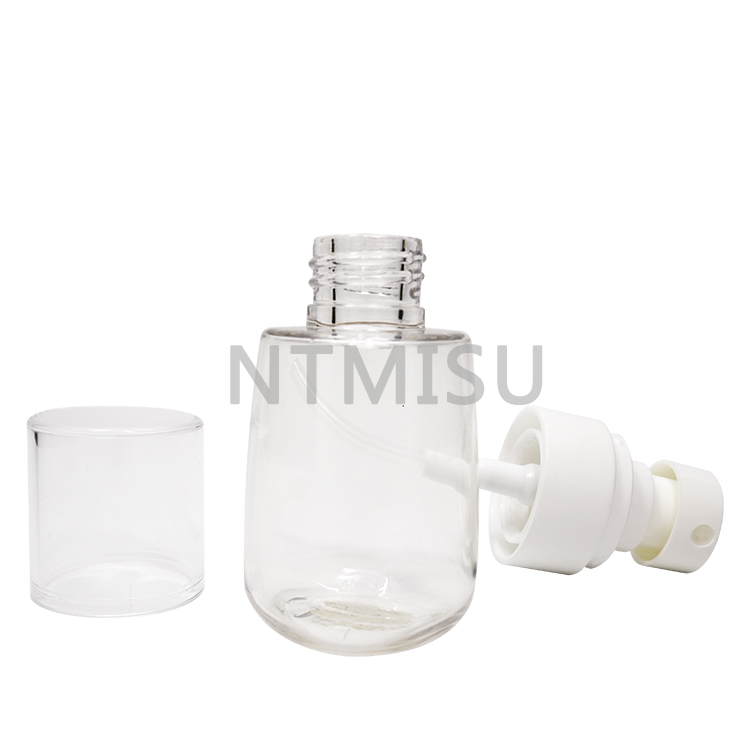  High Quality 45ml Plastic Clear Transparent PETG Oval Shape Bottle with Fine Mist Sprayer