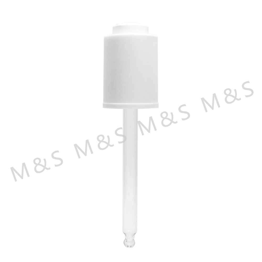 20 410 Matte White Press Dropper for Essential Oil Bottle