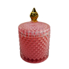 Creative Pink Glass Color Painting Scented Candle Cup Personalized Custom Glass Sugar Jar