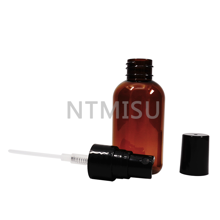 2OZ Amber Boston Round Glass Bottle with Sprayer