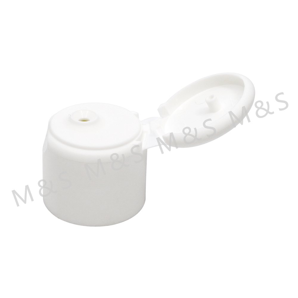 24 410 White Plastic Smooth Flip Top Cap for Cosmetic Bottle