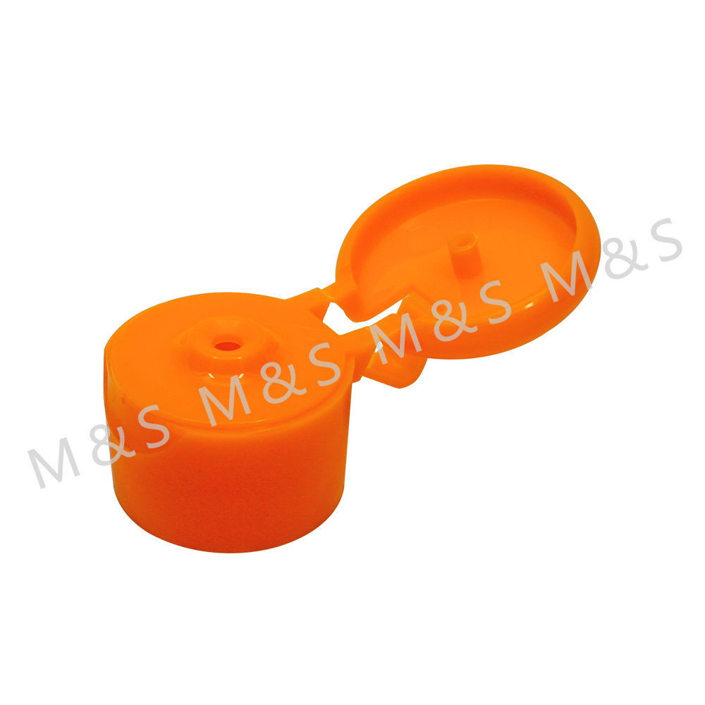 20 410 Orange Plastic Smooth Round Screw Flip Top Cap for Bottle