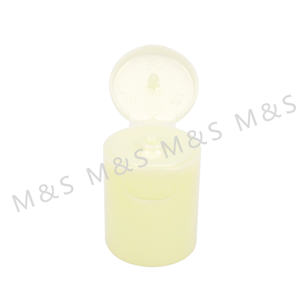 24mm Yellow Plastic Smooth Round Screw Flip Top Cap