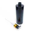 600ml Black PET Flat Shoulder Bottle with Aluminum Lotion Pump