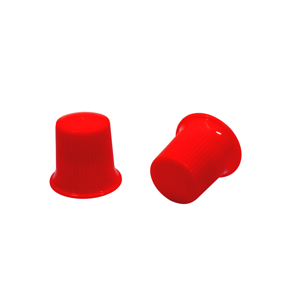 28 410 Red Mushroom Plastic Ribbed Screw Top Cap 