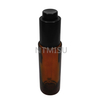 30ml Amber Flat Shoulder Glass Bottle with Black 18 410 Press Button Dropper