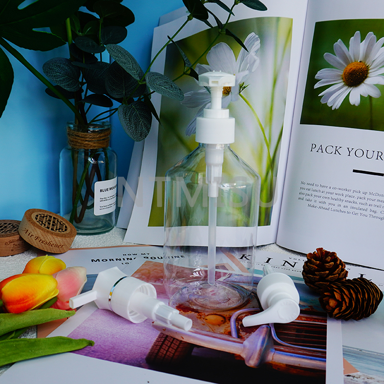 28 410 Batch Custom white shining silver line lotion pump for screw bottle