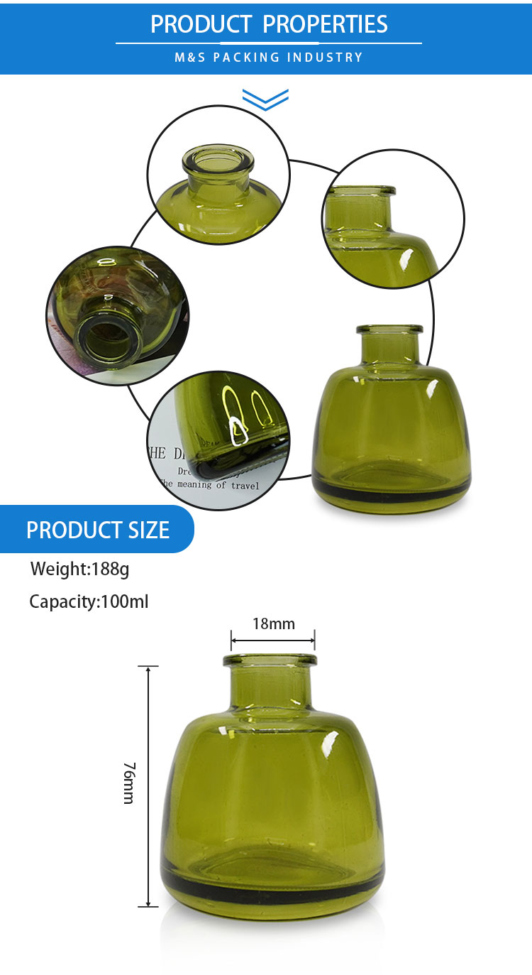 Green Bowl Shape Aromatherapy Perfume Bottle detail
