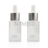 Brilliant 15ml Transparent Square Frosted Glass Matte Silver Dropper Bottle Sets 