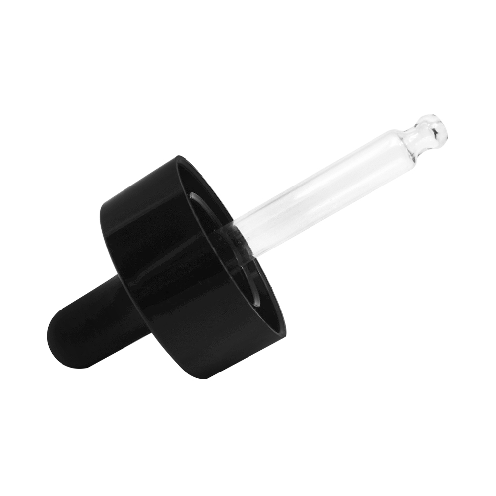 20mm Black Plastic Double Wall Dropper For Glass Bottle