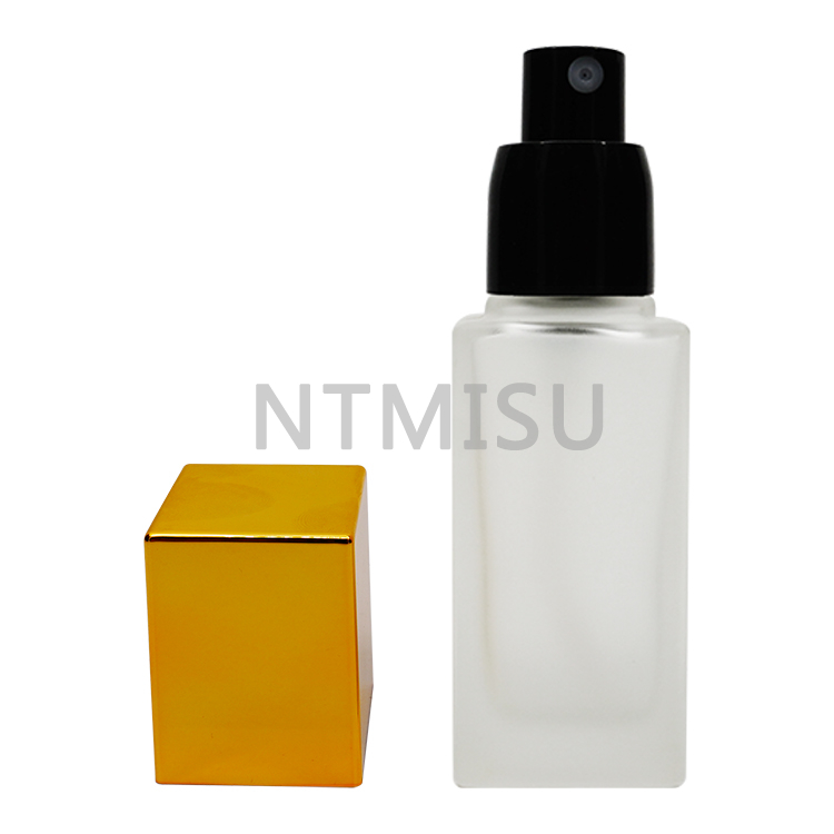  Black Gold White 30ml Aluminum Cover Matte Perfume Glass Bottle with Sprayer Pump