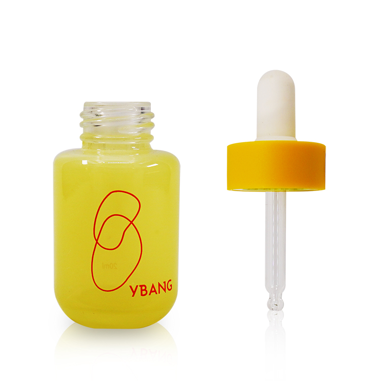 20ml Orange And Yellow Essential Oil Glass Bottle With Silicone Dropper