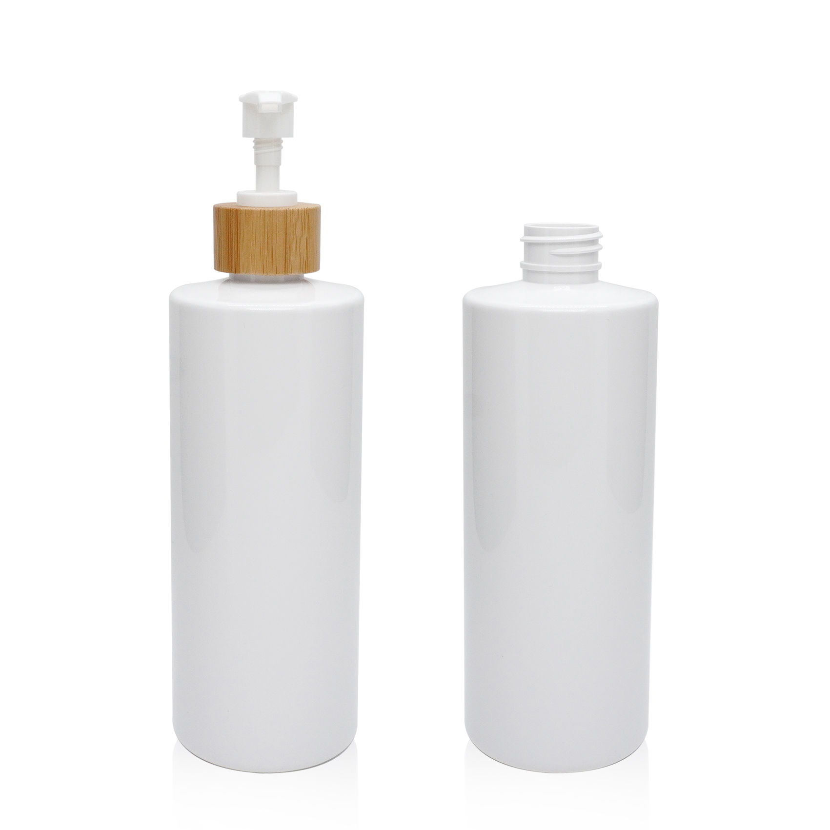 500ml Cylinder Bottle with Bamboo Lotion Pump
