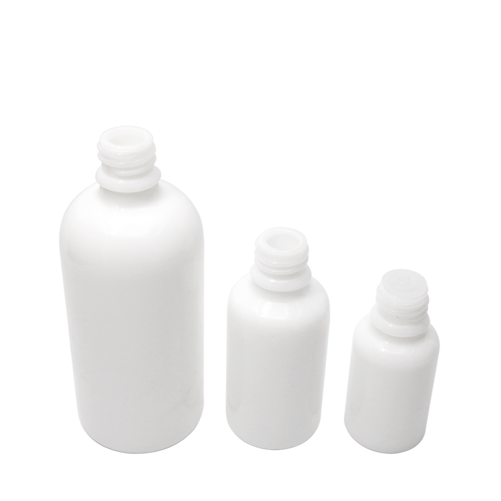 White Porcelain Glass Bottle with Bamboo Cap