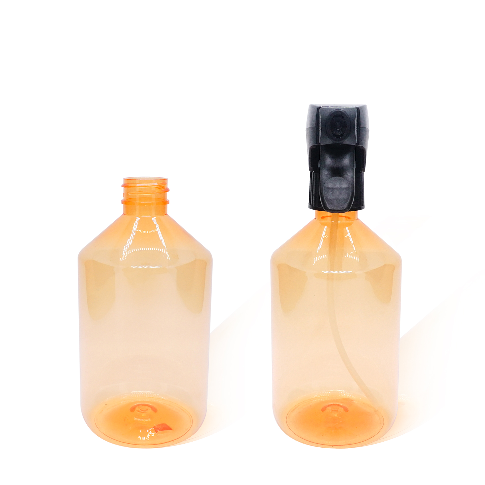 500ml Clear Orange Bottle with All Plastic Trigger Sprayer