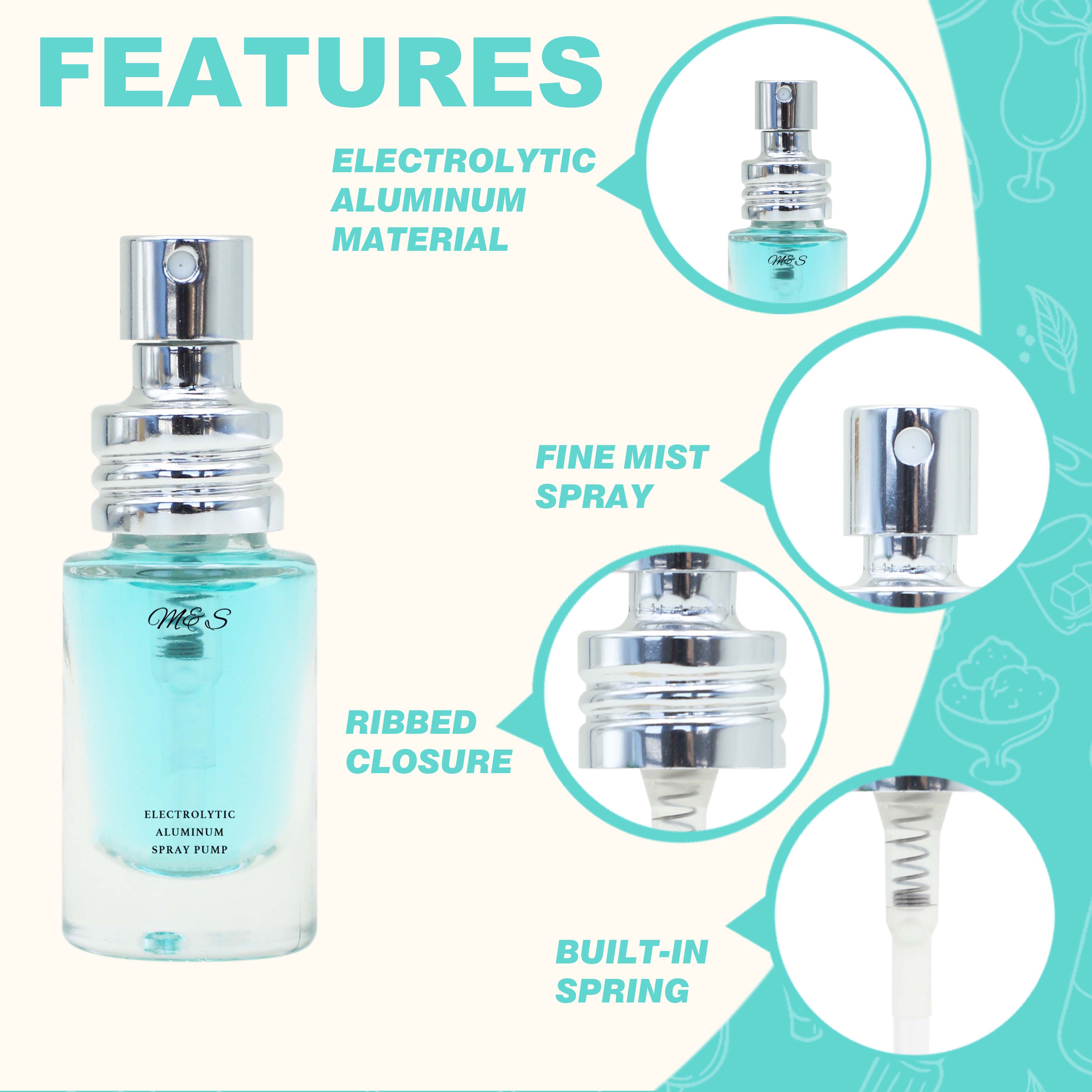 High Quality 18/410 Electrolytic Aluminum Fine Mist Spray Pump