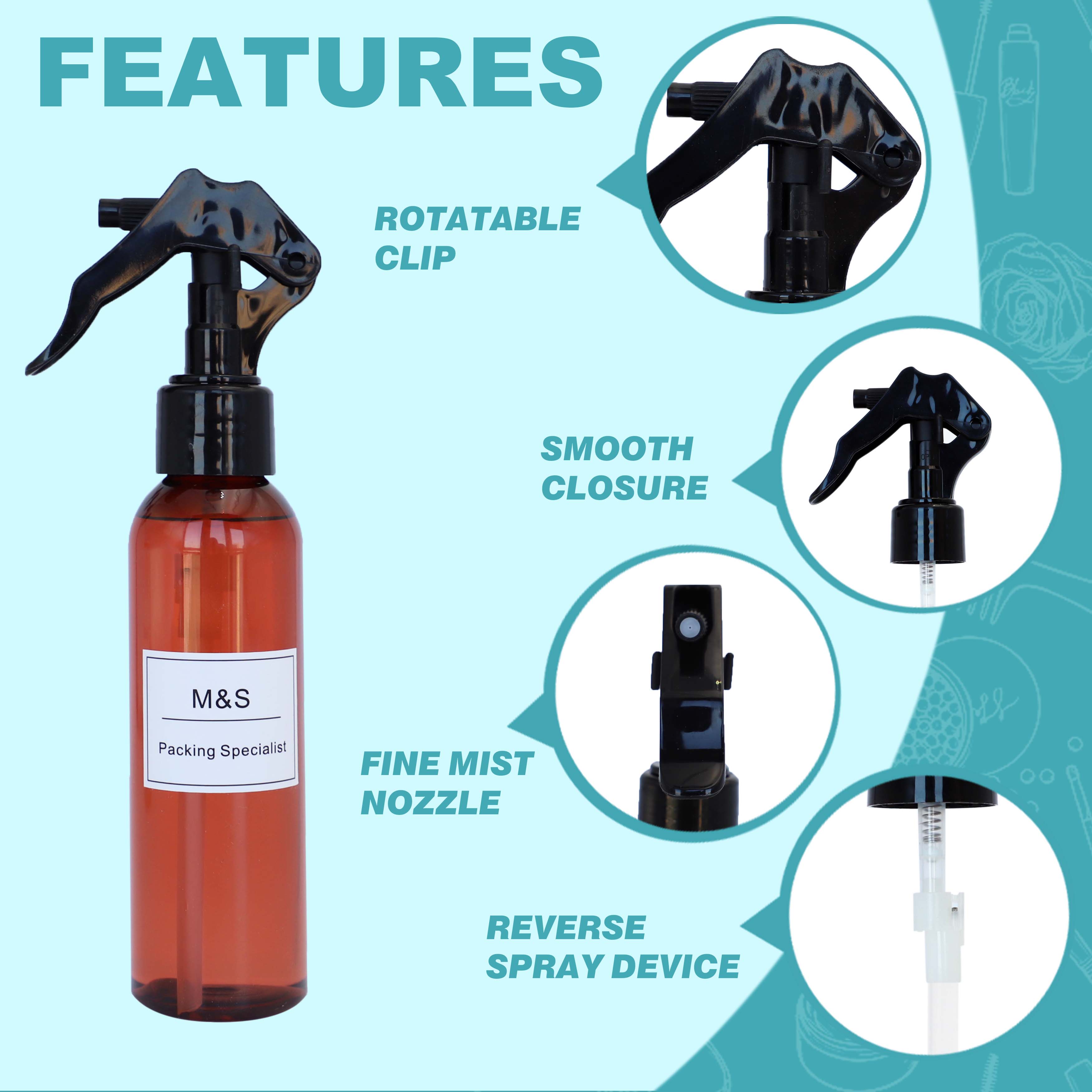 24/410 Garden Bottle Trigger Sprayer PP Material Chemical Resistant Durable Non-Spill 360 Degree Rotation Lock